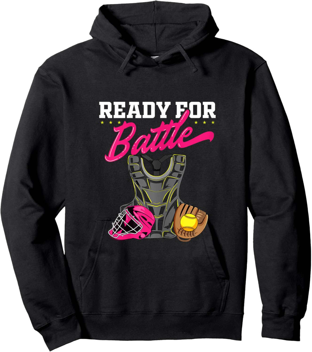 Softball Catcher Sports Design- Women Girls Softball Player Hoodie - Hoodie | Black