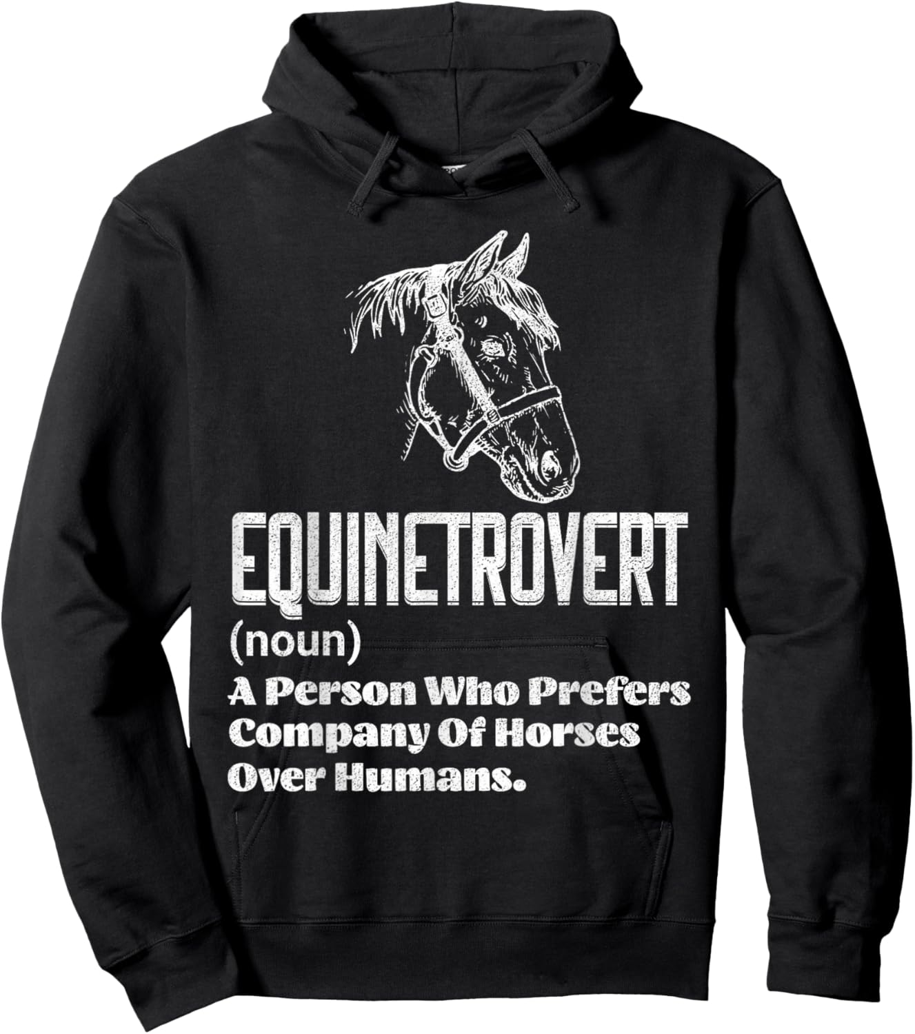 Funny Horse Lover Humor | Funny Horse Definition Hoodie - Hoodie | Black