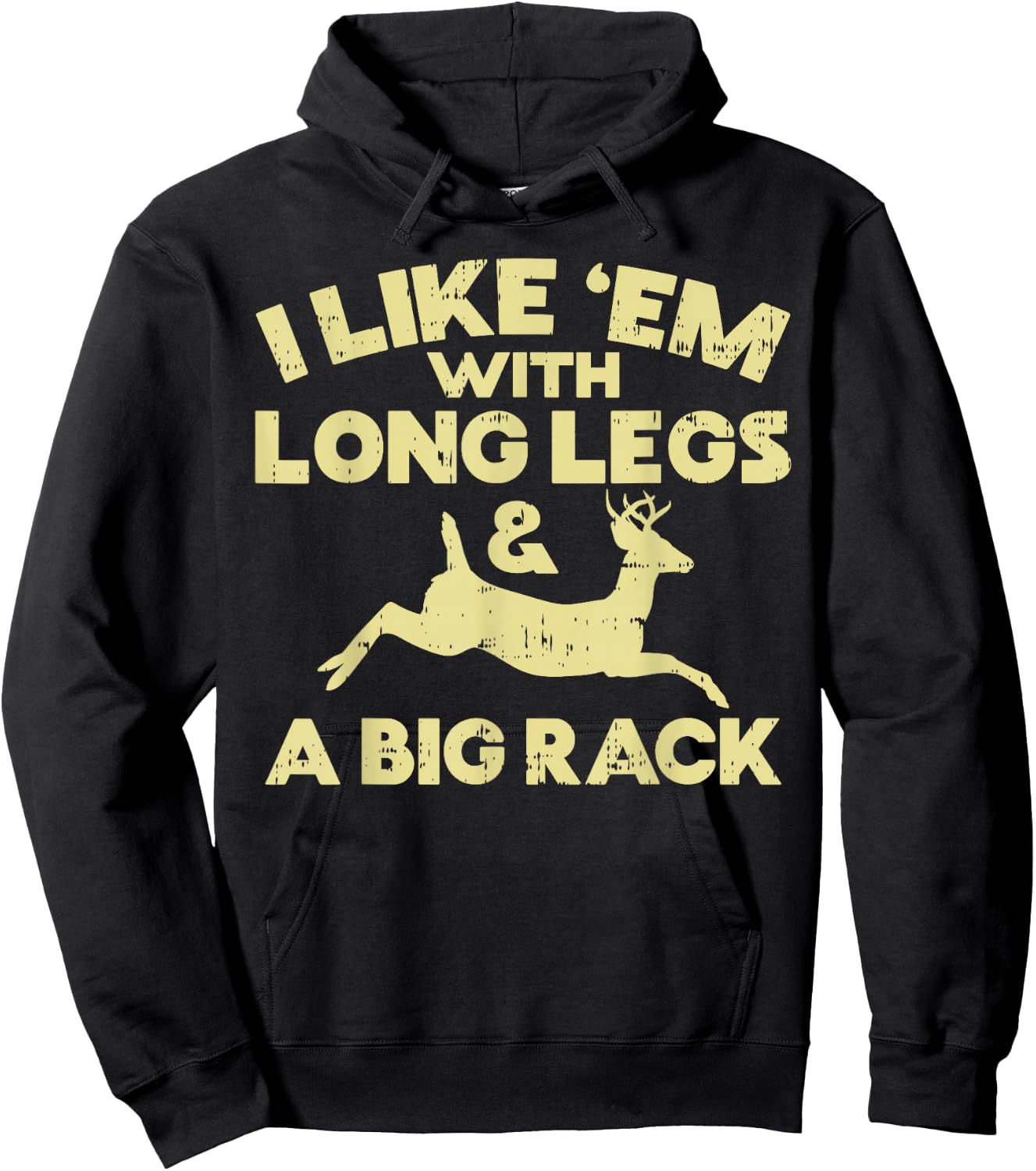 Long Legs Big Rack Deer Vintage Elk Buck Hunting Hunter Gift Hoodie - Hoodie | Black