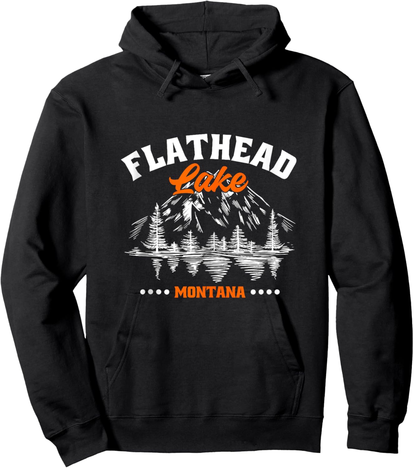 Flathead Lake Montana Kayaking Hiking Camping Fishing Hoodie - Hoodie | Black