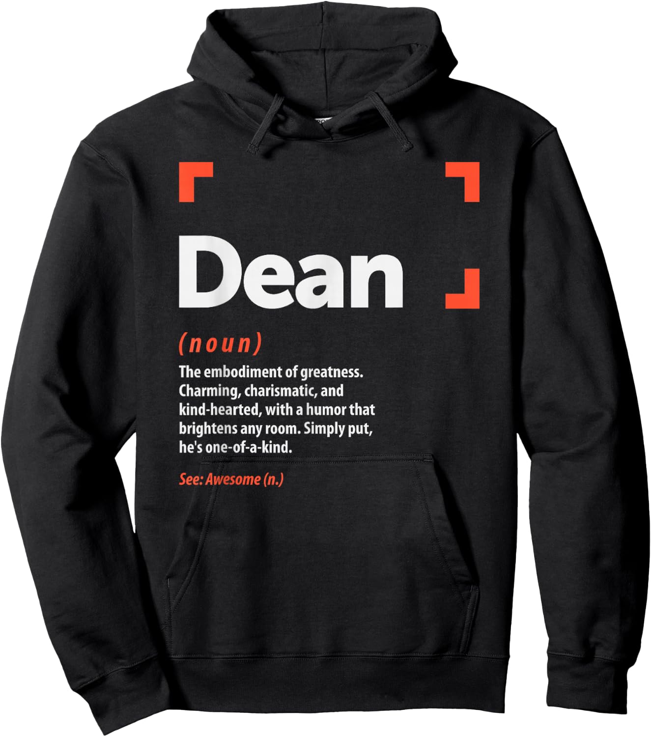 Dean Definition Personalized Name Dean Hoodie - Hoodie | Black