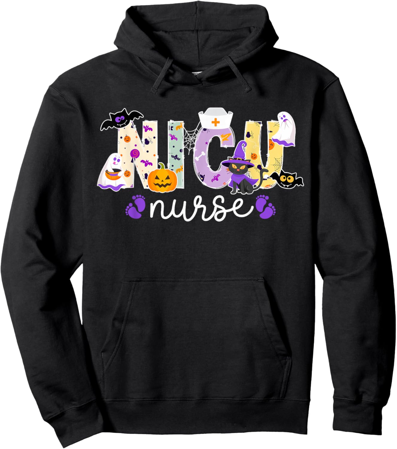 Spooky NICU Nurse Halloween Neonatal Intensive Care Unit Hoodie - Hoodie | Black