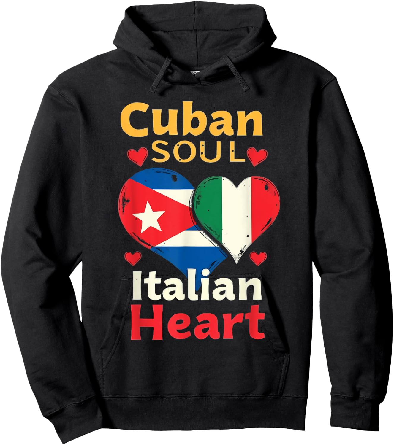 Half Cuban Half Italian Country Italy Flag Cuba Hoodie - Hoodie | Black