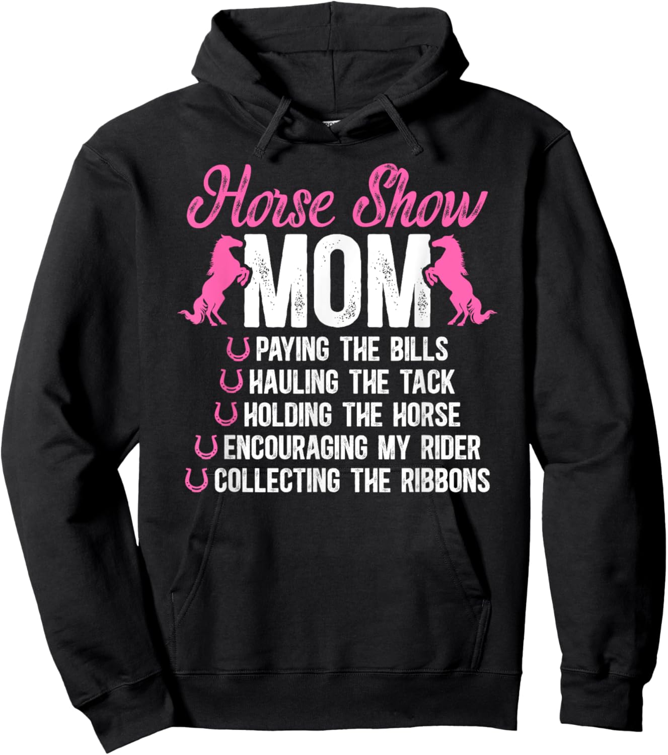 Horse Show Mom Definition Horse Show Mother Equestrian Mama Hoodie - Hoodie | Black