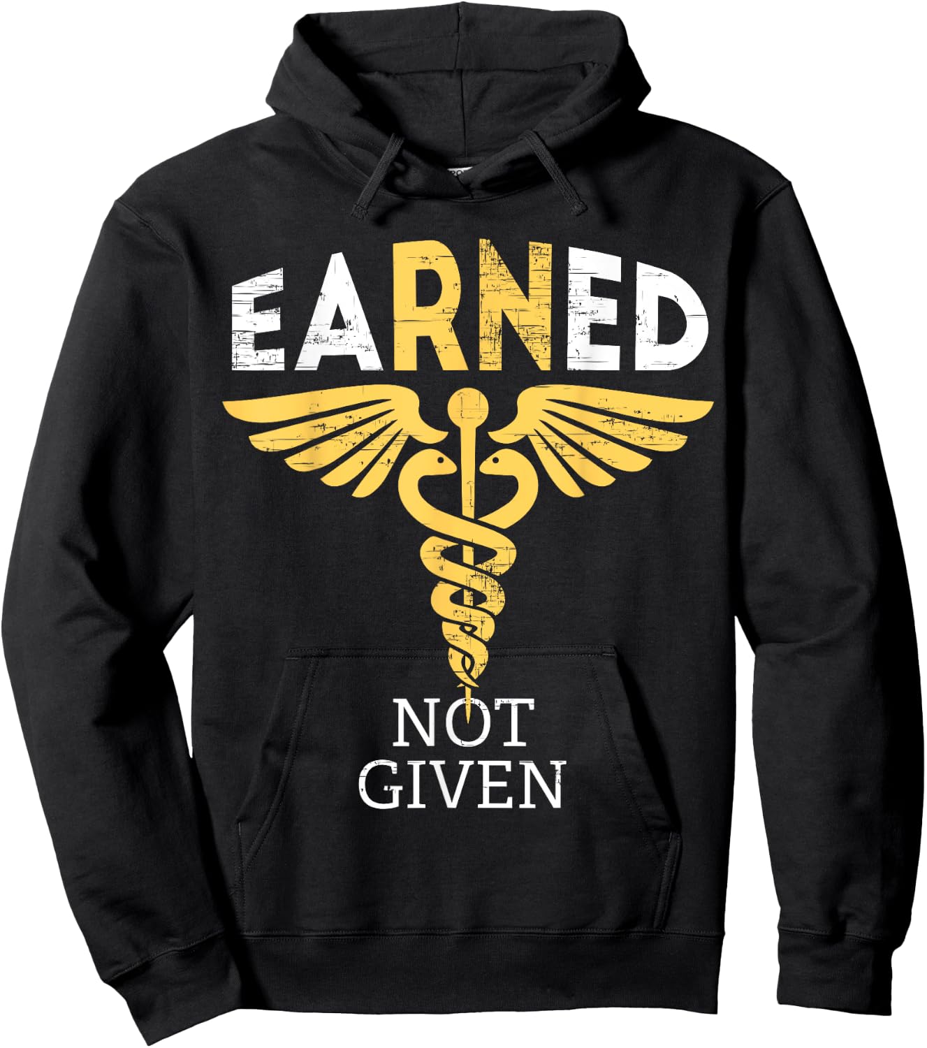 Vintage Nursing Medical Nurses Week Graduation Earned Not Given | RN Registered Nurse Gifts Women Hoodie - Hoodie | Black