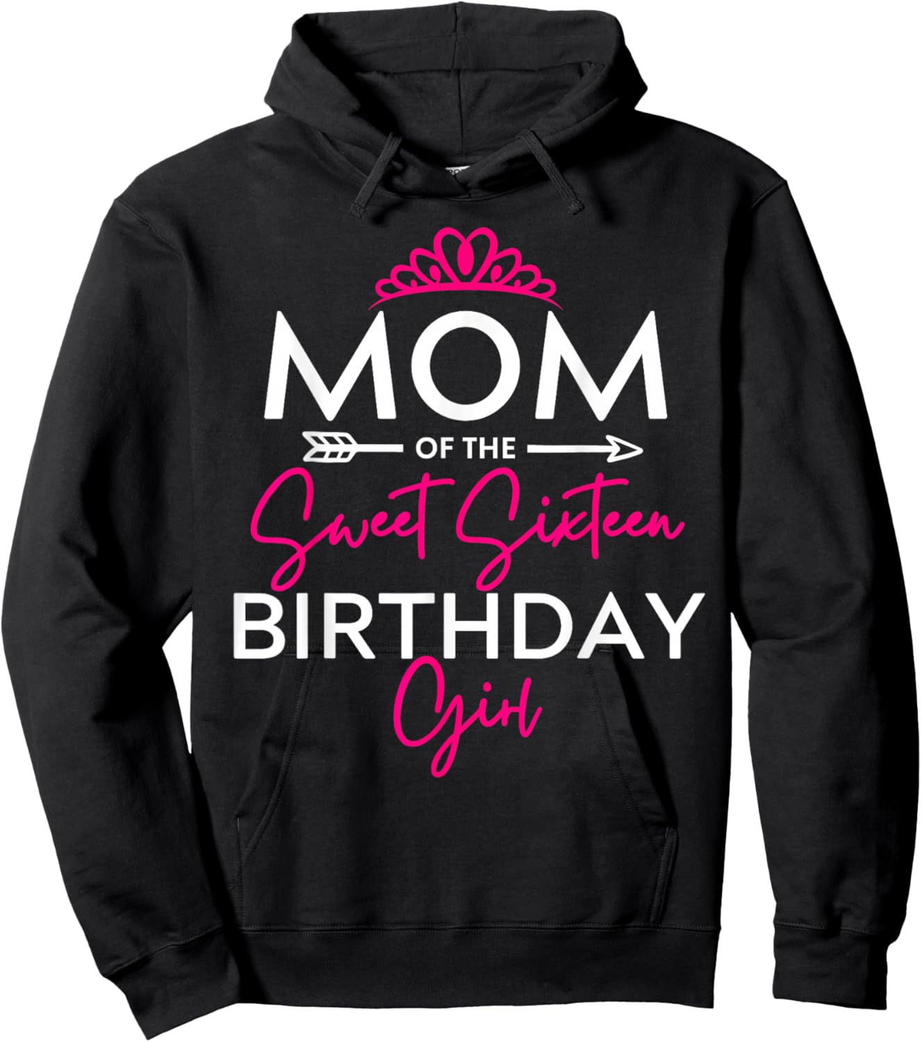 Mom of the Sweet Sixteen Birthday Girl Teen Bday Party Hoodie - Hoodie | Black