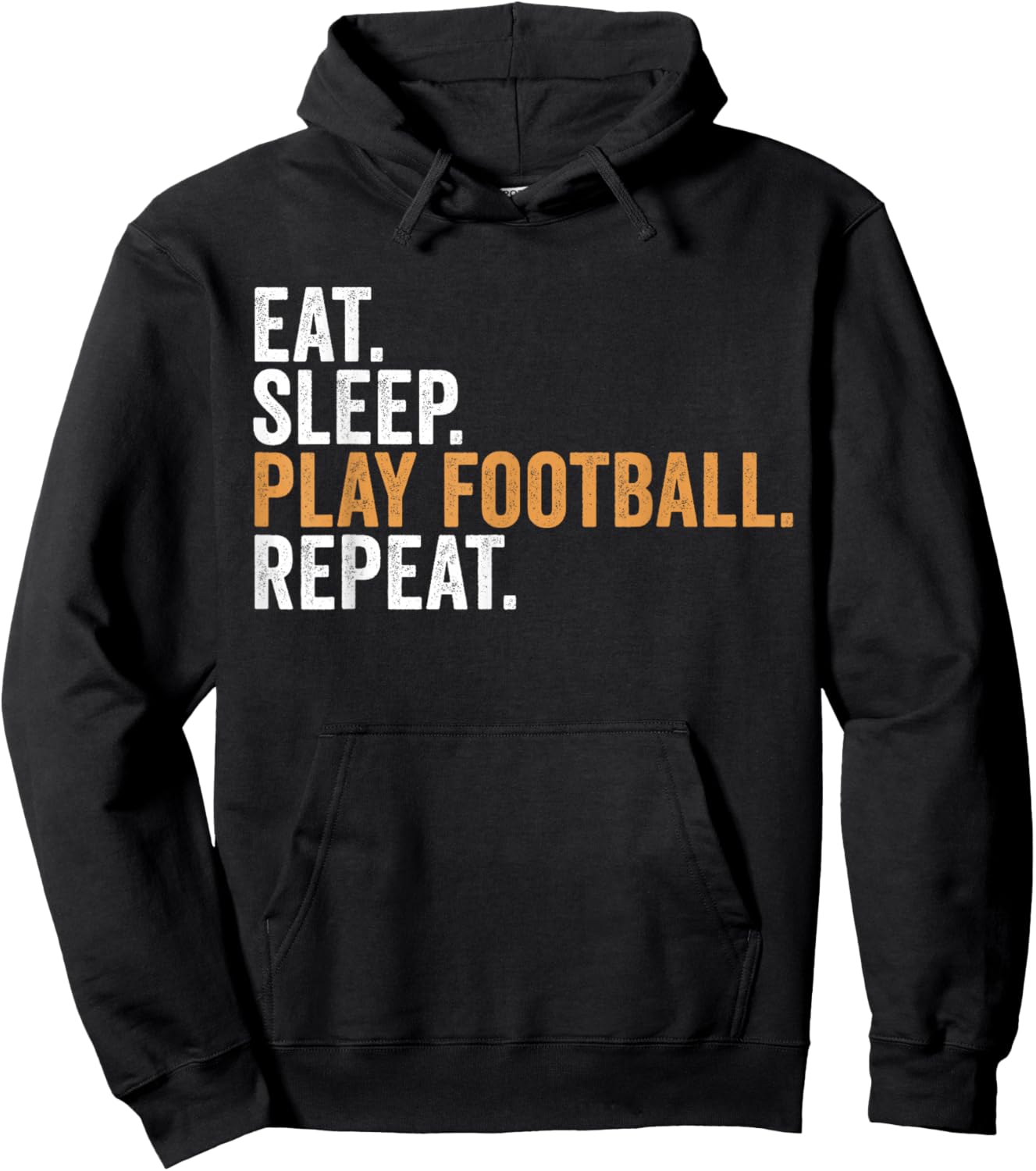 Eat Sleep Play Football Repeat Funny Footballer Hoodie - Hoodie | Black