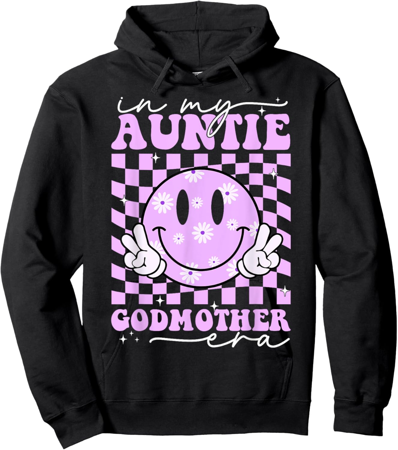 In My Auntie Godmother Era Aunt God Mother Bestie Smile Face Hoodie - Hoodie | Black