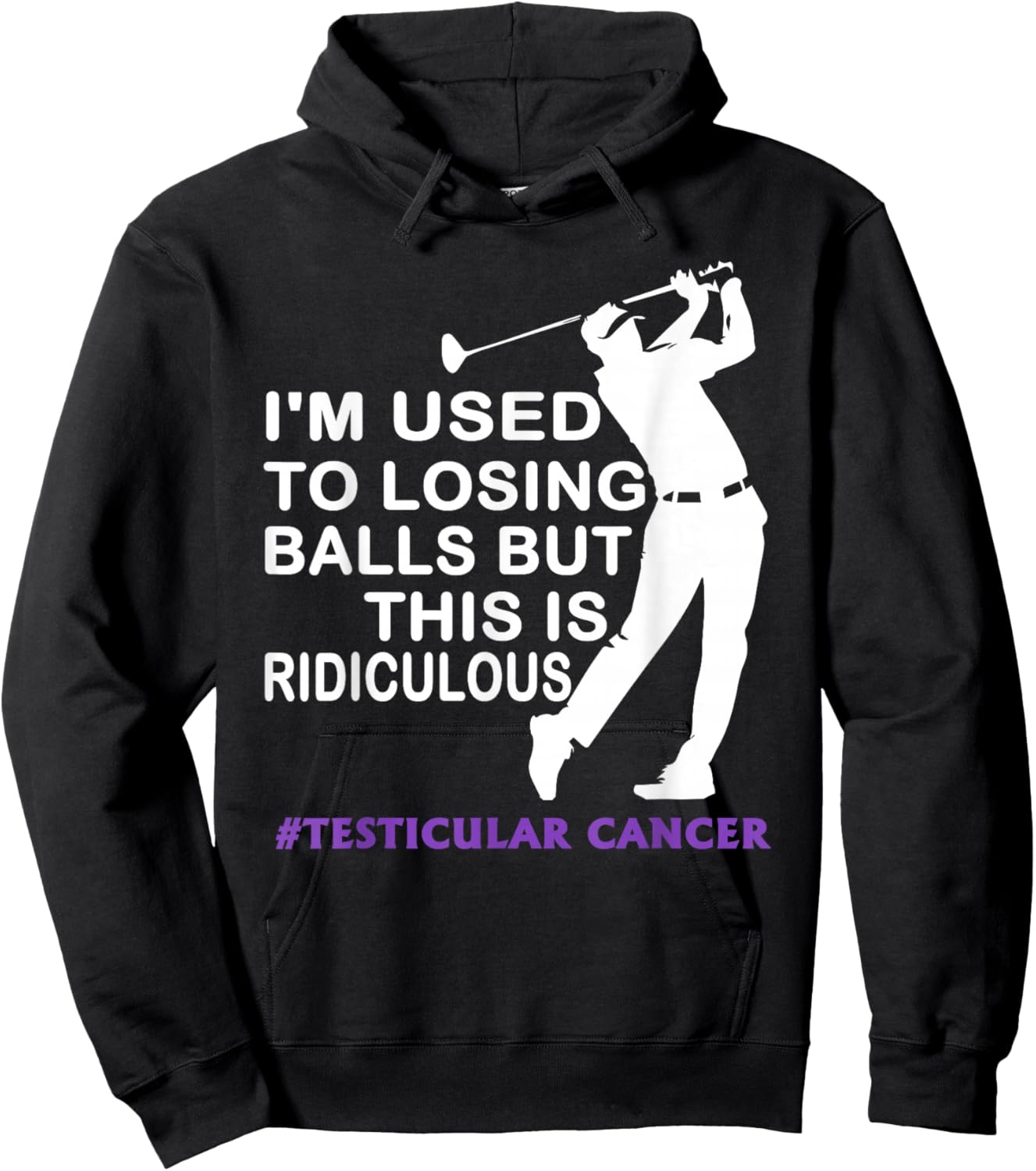Testicular Cancer Awareness Survivor Golf Player Funny Hoodie - Hoodie | Black