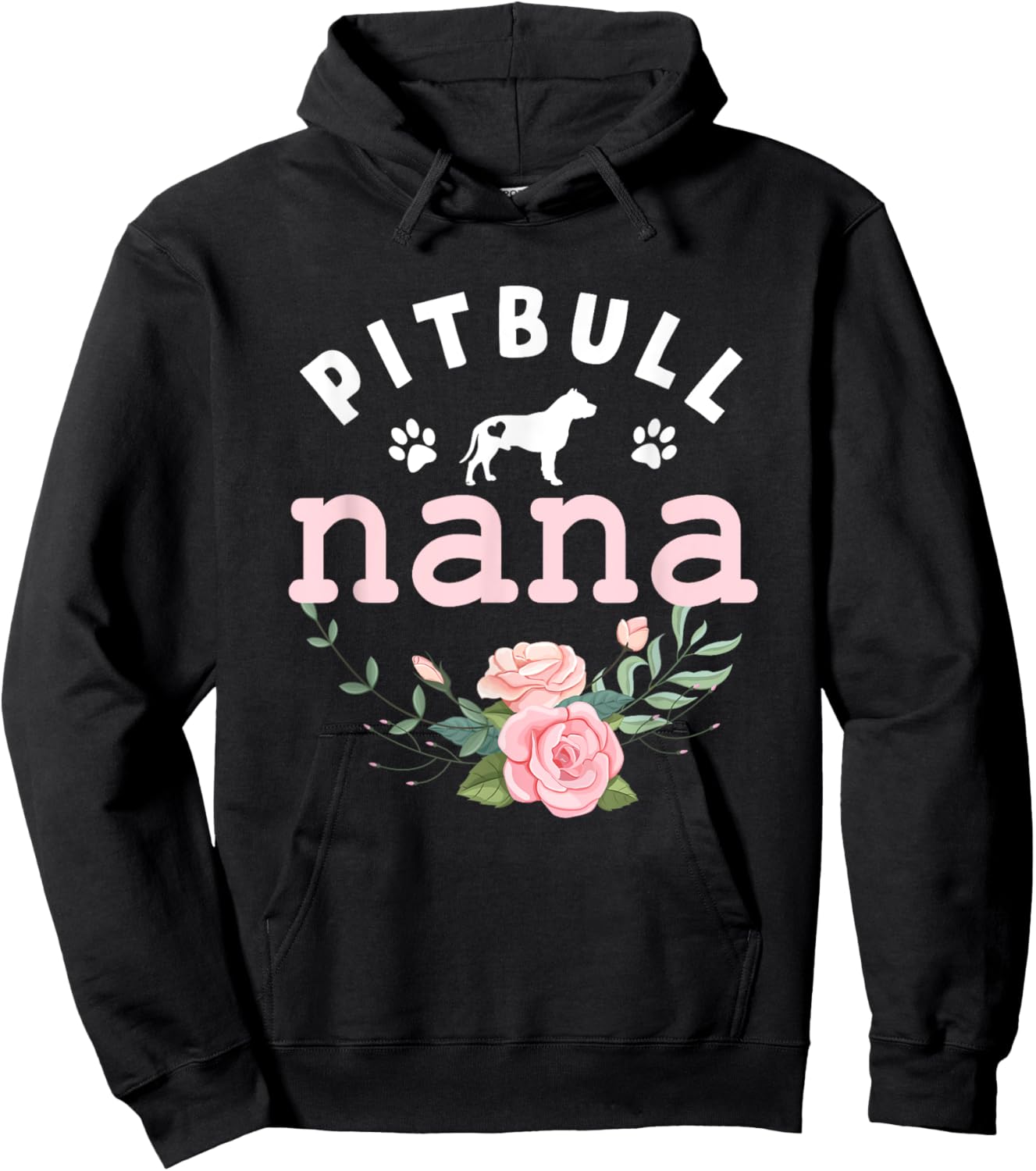 Pitbull Dog Nana Grandma Mother's Day Gifts Women Christmas Hoodie - Hoodie | Black