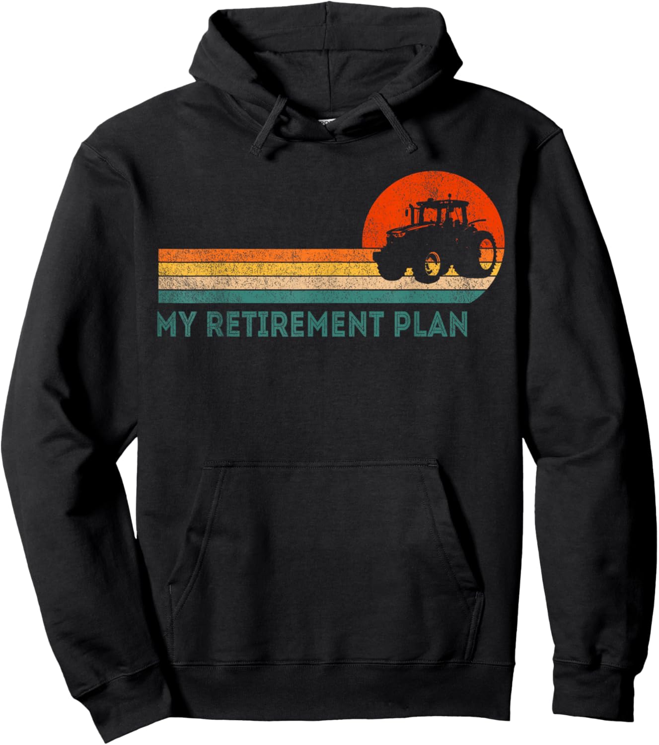 Funny Retired My Retirement Plan Farming Farmer Retro Hoodie - Hoodie | Black
