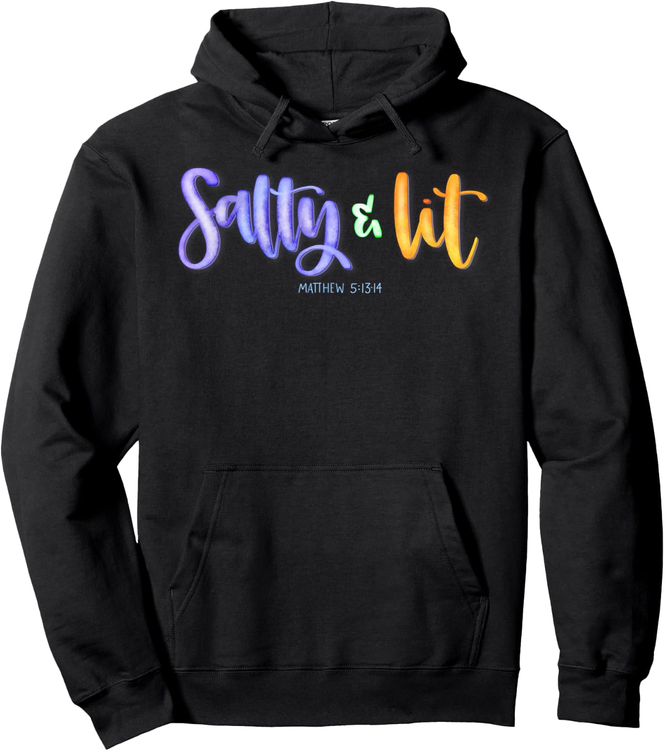 Salty and Lit Funny Christian short sleeve Hoodie - Hoodie | Black