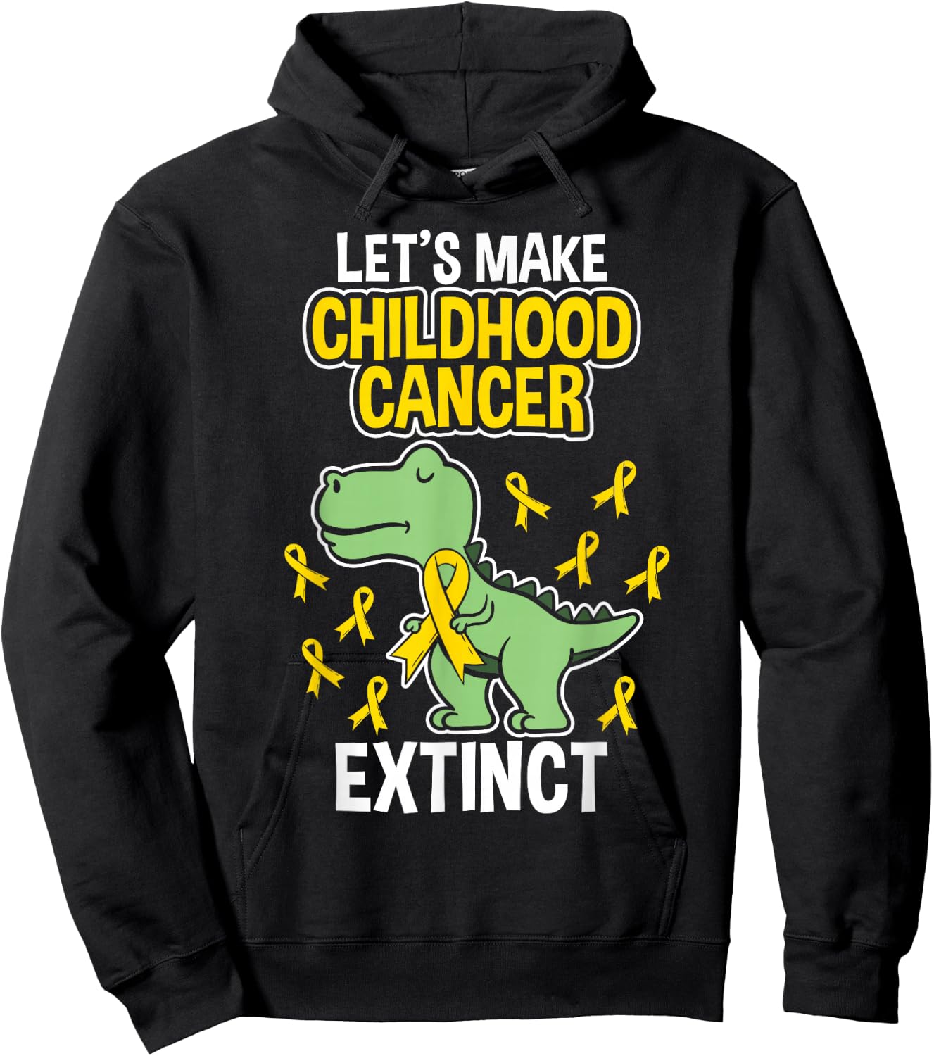 Childhood Cancer Extinct Dinosaur Dino Pediatrician Pedia Hoodie - Hoodie | Black