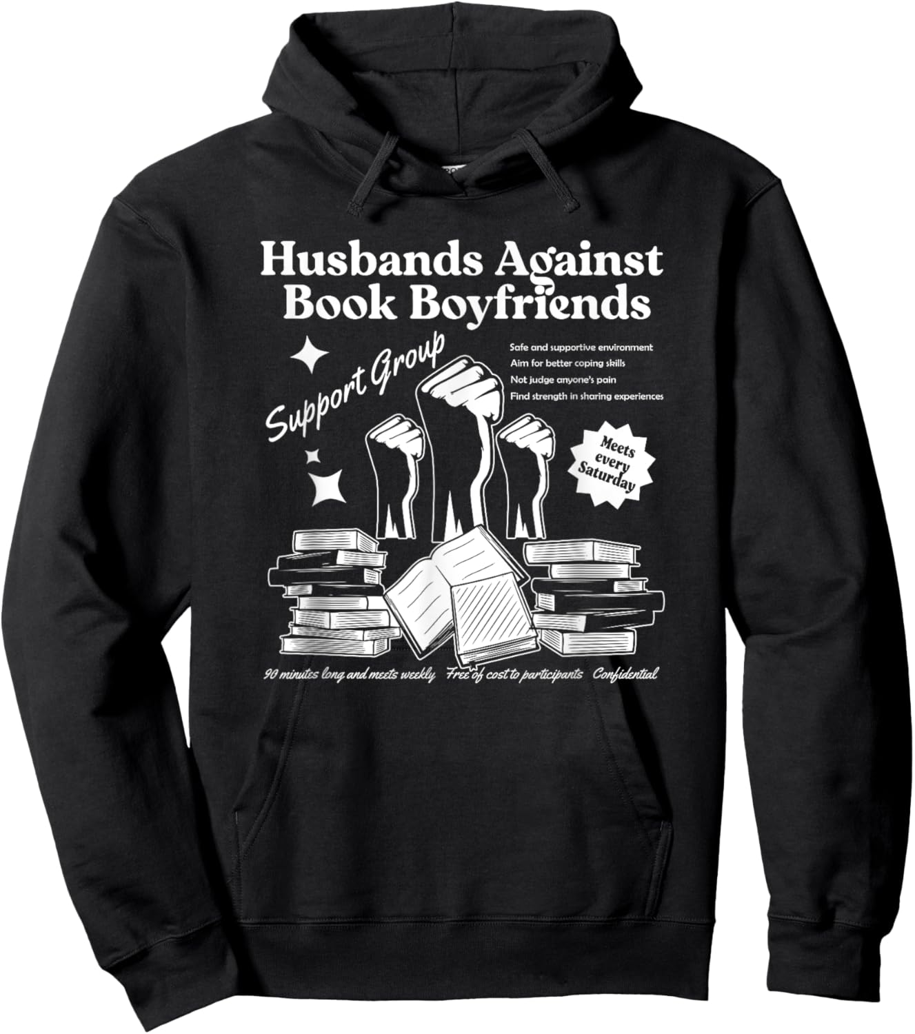 Husbands Against Book Boyfriends, Book Boyfriends Club Hoodie - Hoodie | Black