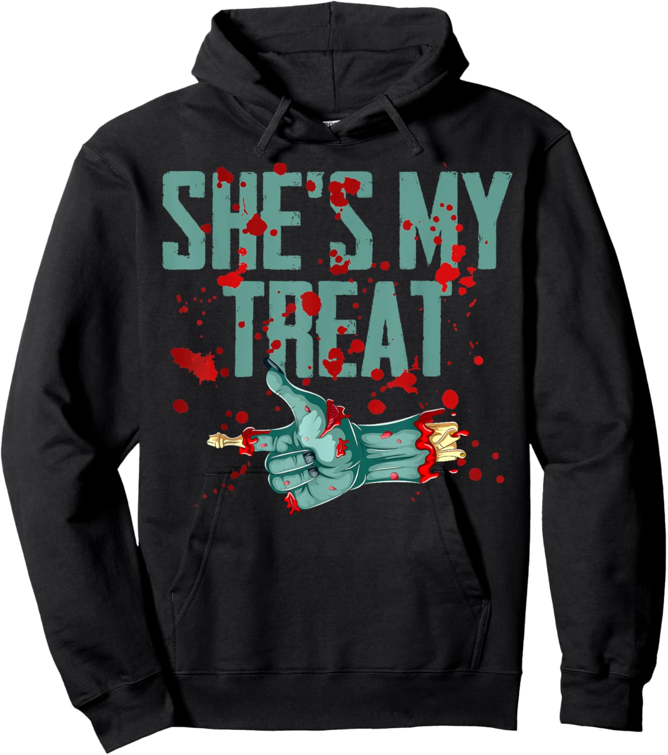 He's My Trick She's My Treat Halloween Zombie Matching Hoodie - Hoodie | Black