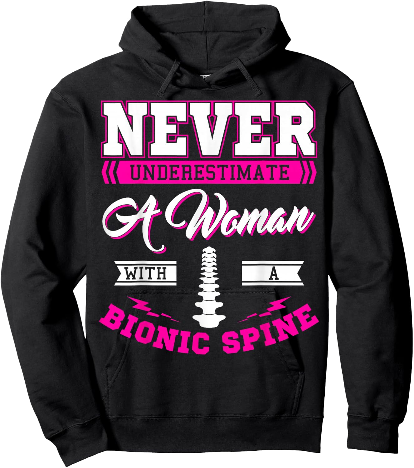 Bionic Spine Surgery Survivor Back Spinal Fusion Recovery Hoodie - Hoodie | Black