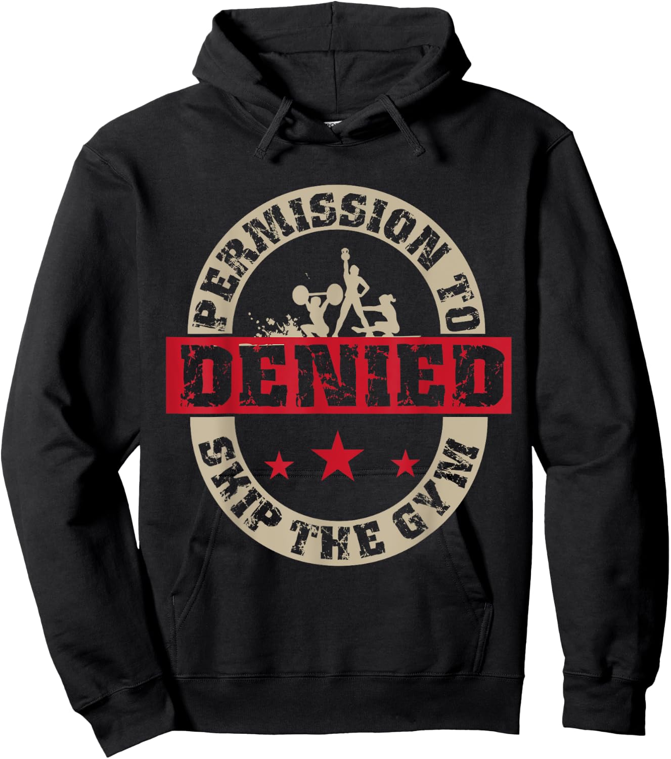 Fitness - Permission To Skip The Gym Denied Hoodie - Hoodie | Black