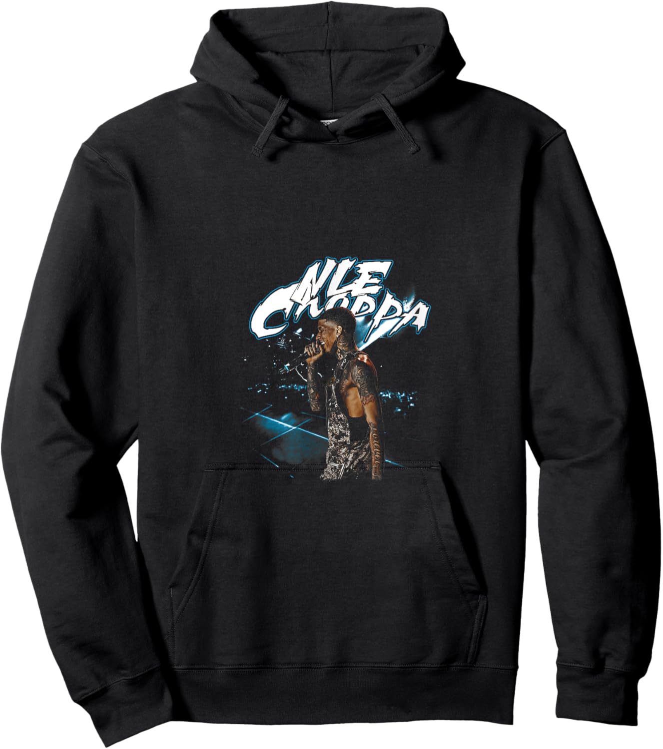 Control Industry Nle Choppa -Adults, -Kids Black Modern Cartoon Small Short Sleeve Hoodie - Hoodie | Black