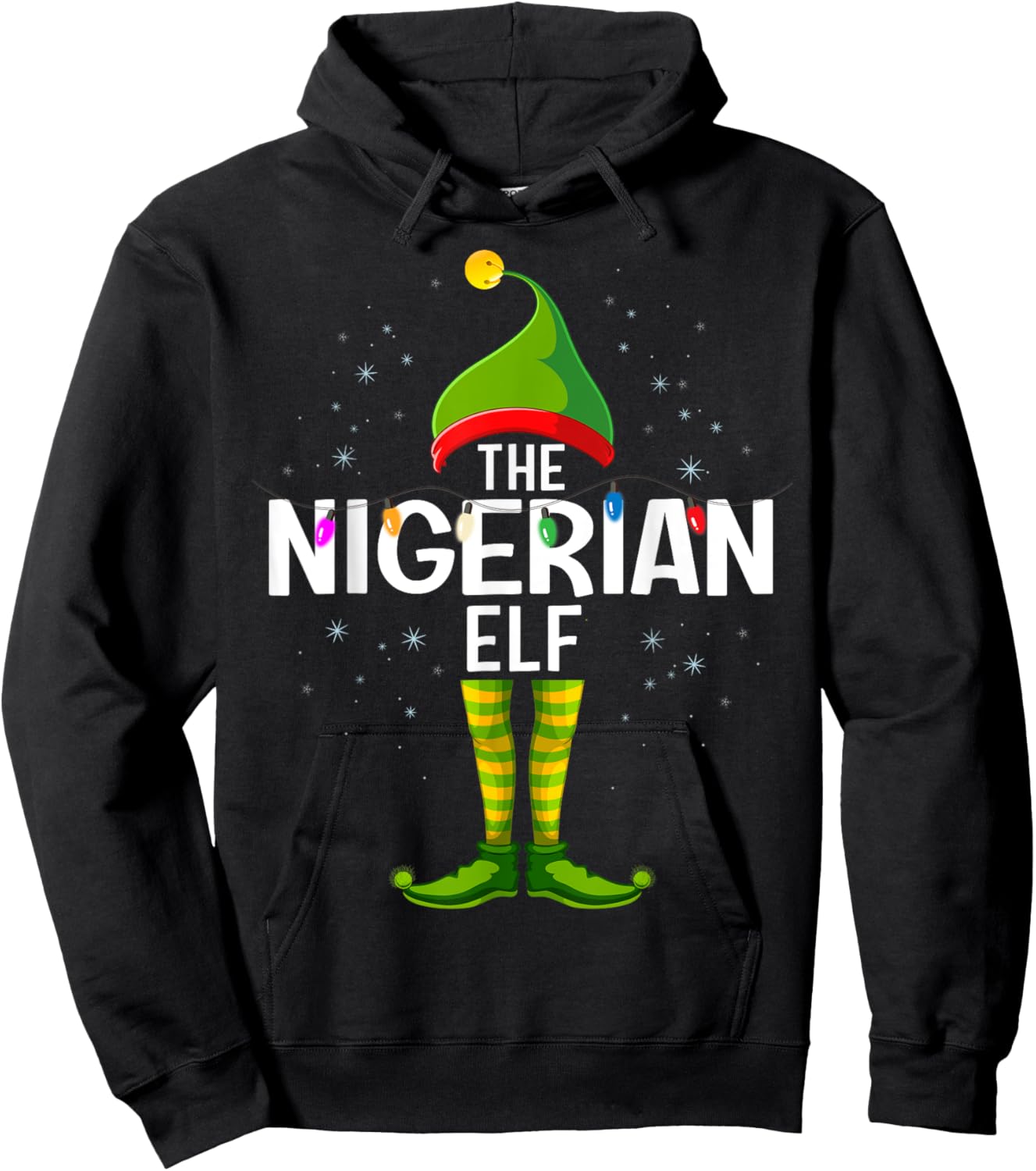 The Nigerian Elf Christmas Group Family Pajama Hoodie - Hoodie | Black