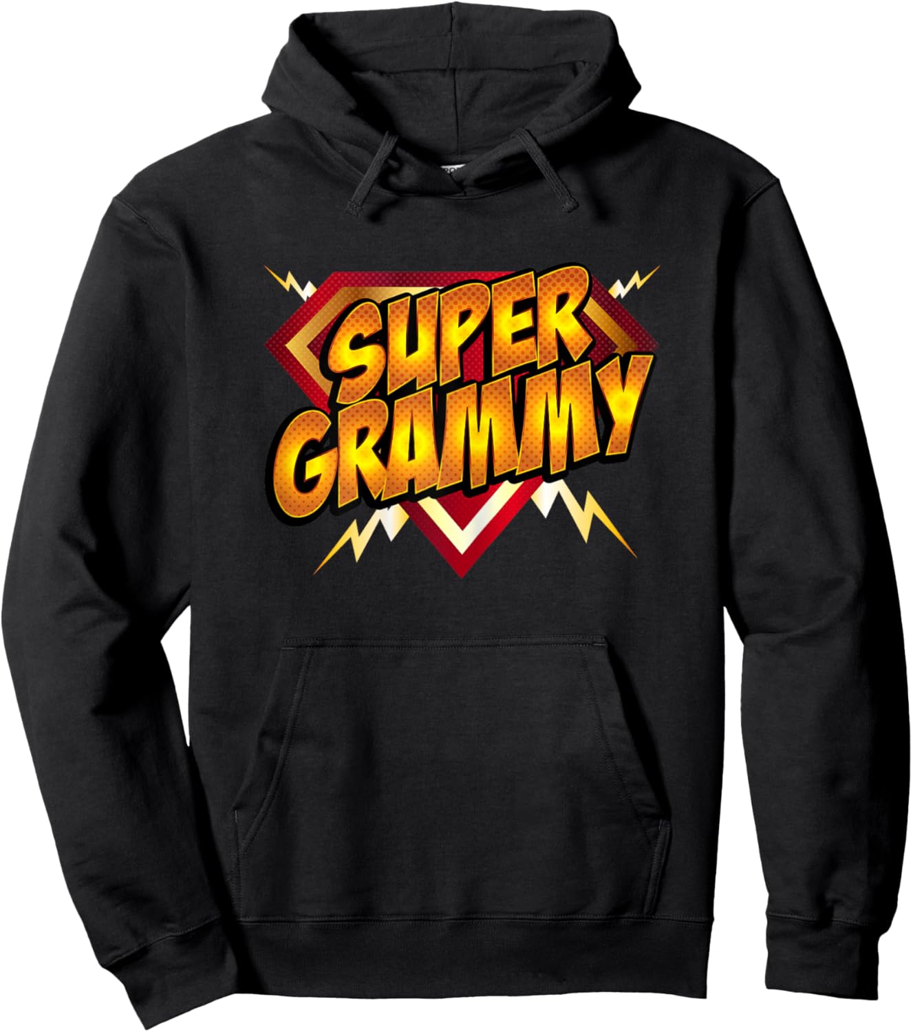 Super Grammy Superhero Grandmother's Comic Book Women Hoodie - Hoodie | Black