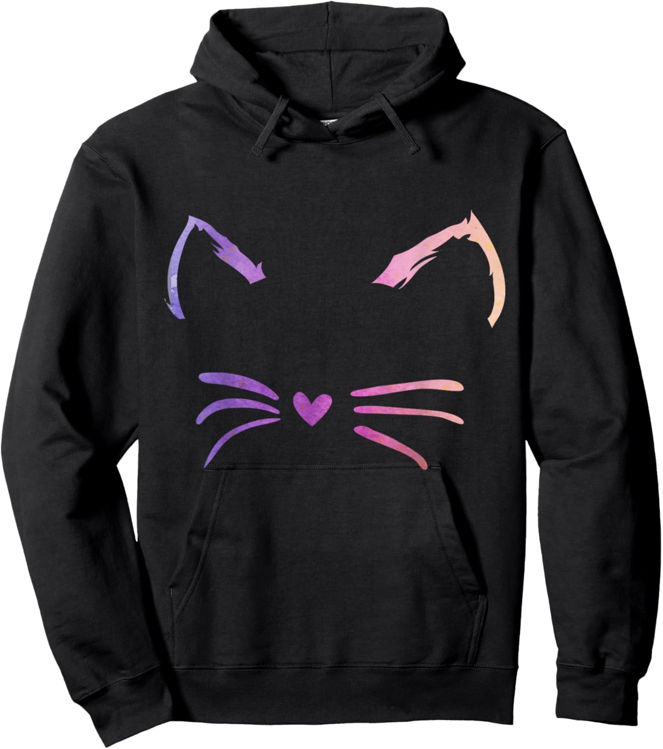 Cat Ears Decorations Feline Whiskers Cute Cat Toy Women Girls Kids Hoodie - Hoodie | Black