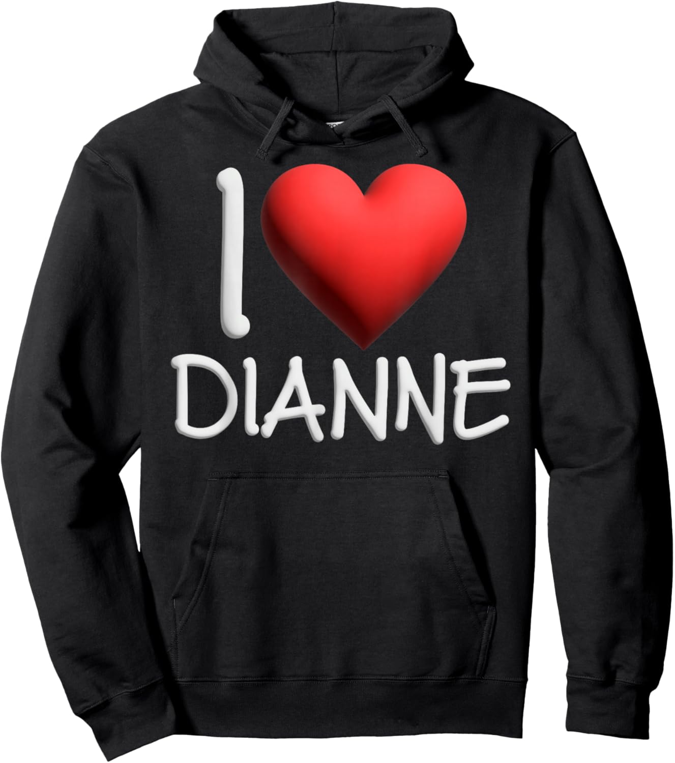 I Love Dianne Name Personalized Girl Woman Friend Heart Hoodie - Hoodie | Black