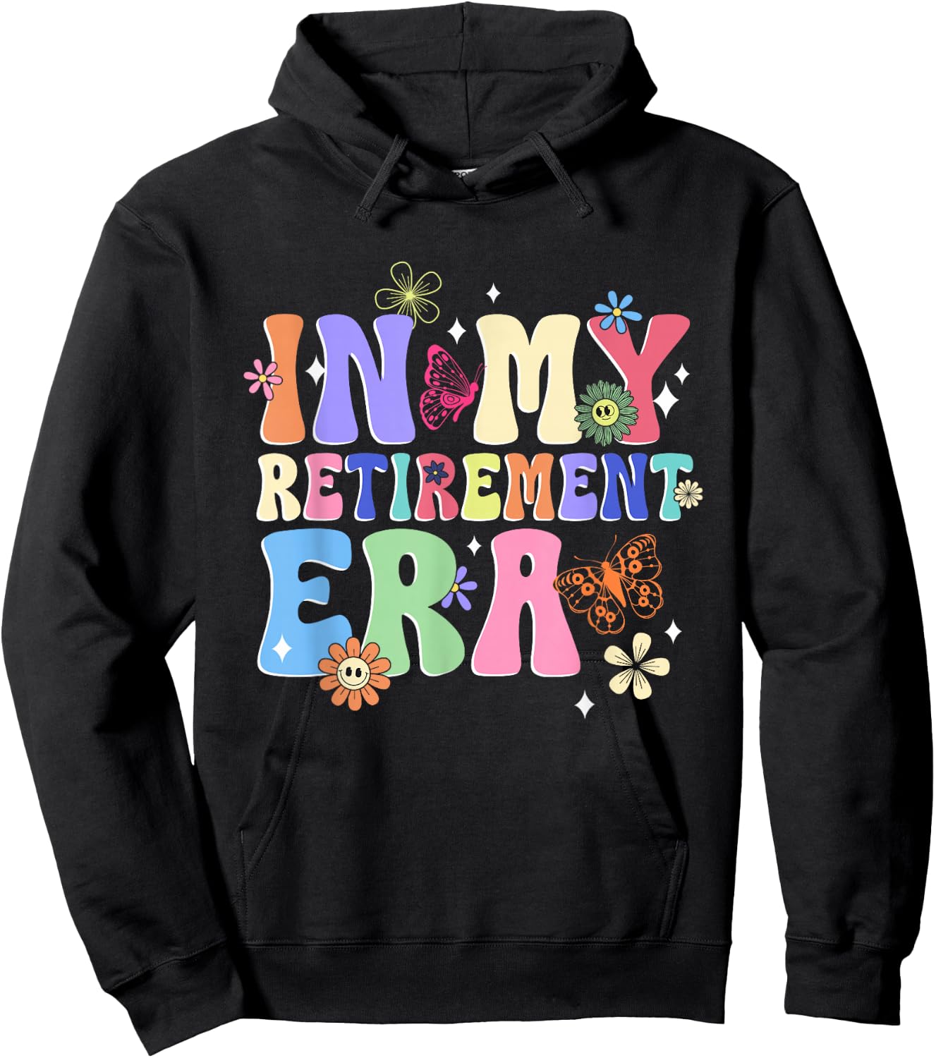 Retro Groovy in My Retirement Era Funny Retired Mom Women Hoodie - Hoodie | Black