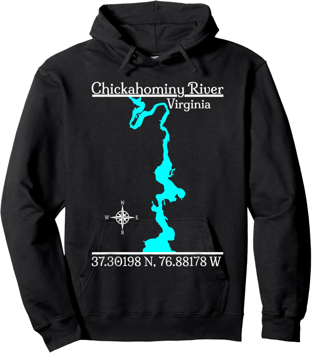 Chickahominy River, Virginia Hoodie - Hoodie | Black