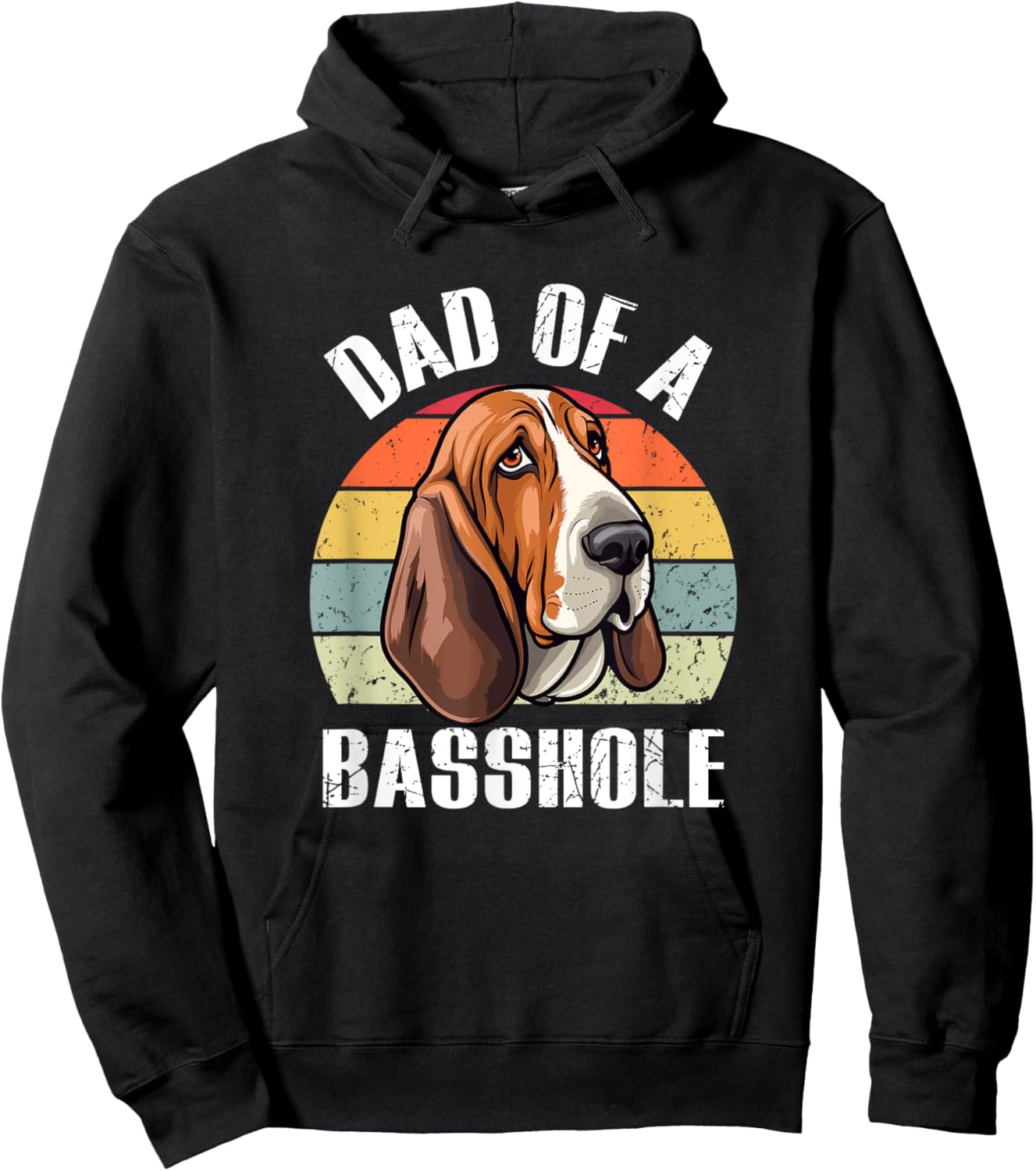 Dad Of A Basshole Basset Lover Basset Hound Dog Father & Dad Women Hoodie - Hoodie | Black