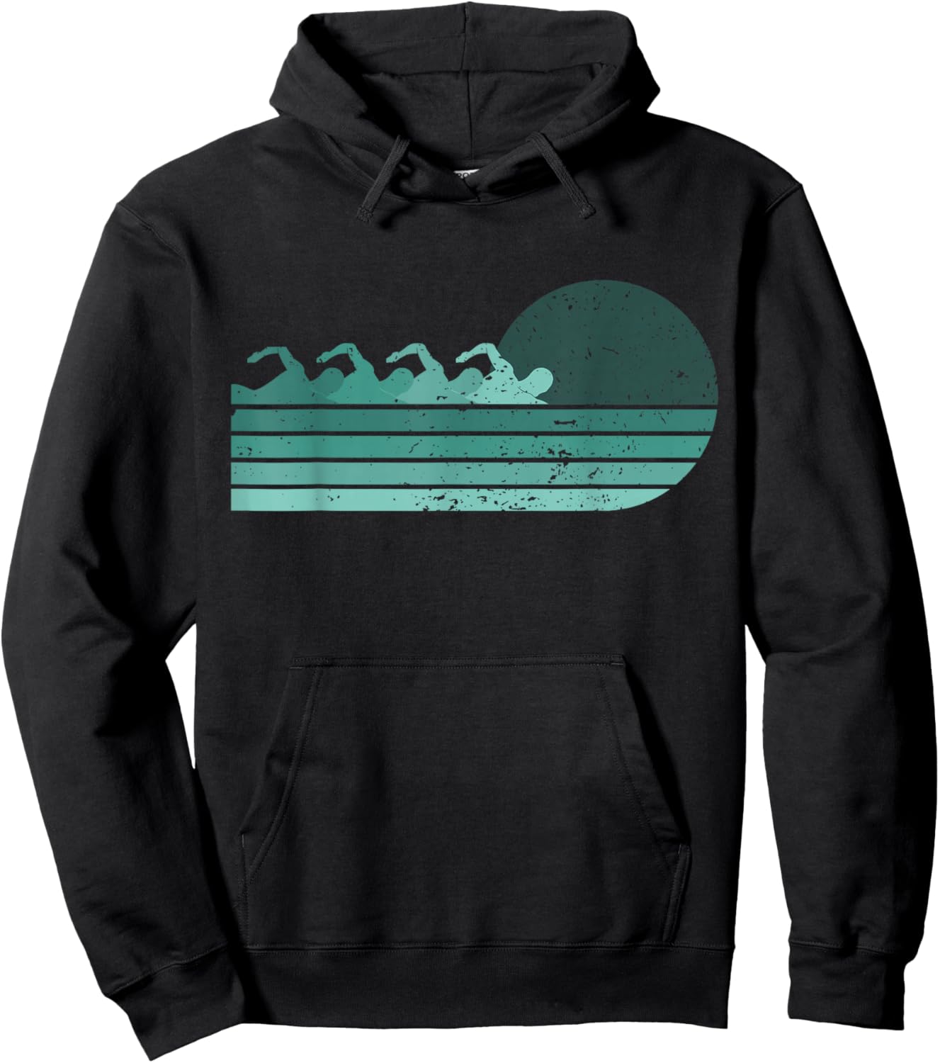 Funny Retro Swimming Swimmer Sports Coach Athlete Hoodie - Hoodie | Black