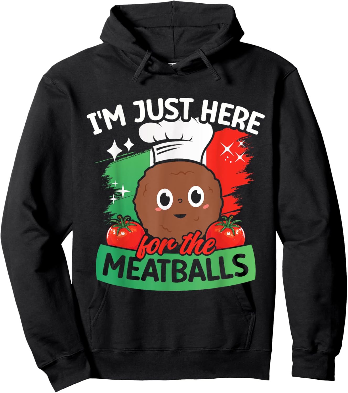 Funny Meatballs Italian Food Hoodie - Hoodie | Black
