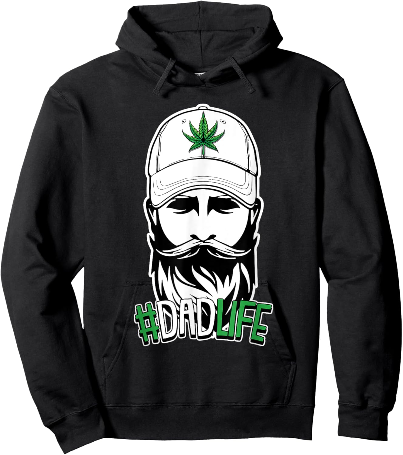 Dad Life Fathers Day Cool Weed Marijuana Stoner Papa Daddy Hoodie - Hoodie | Black
