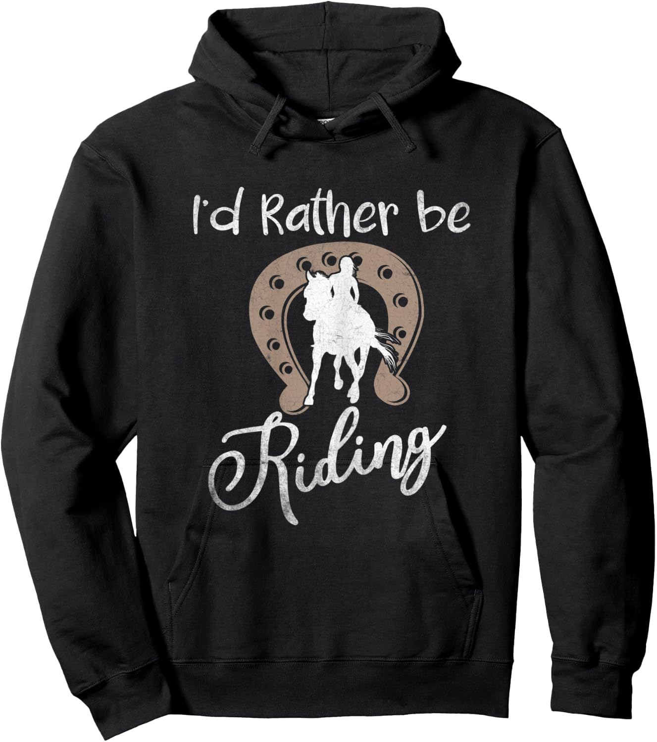 Horse Shirts Girls I'd Rather Be Riding Horseback Hoodie - Hoodie | Black