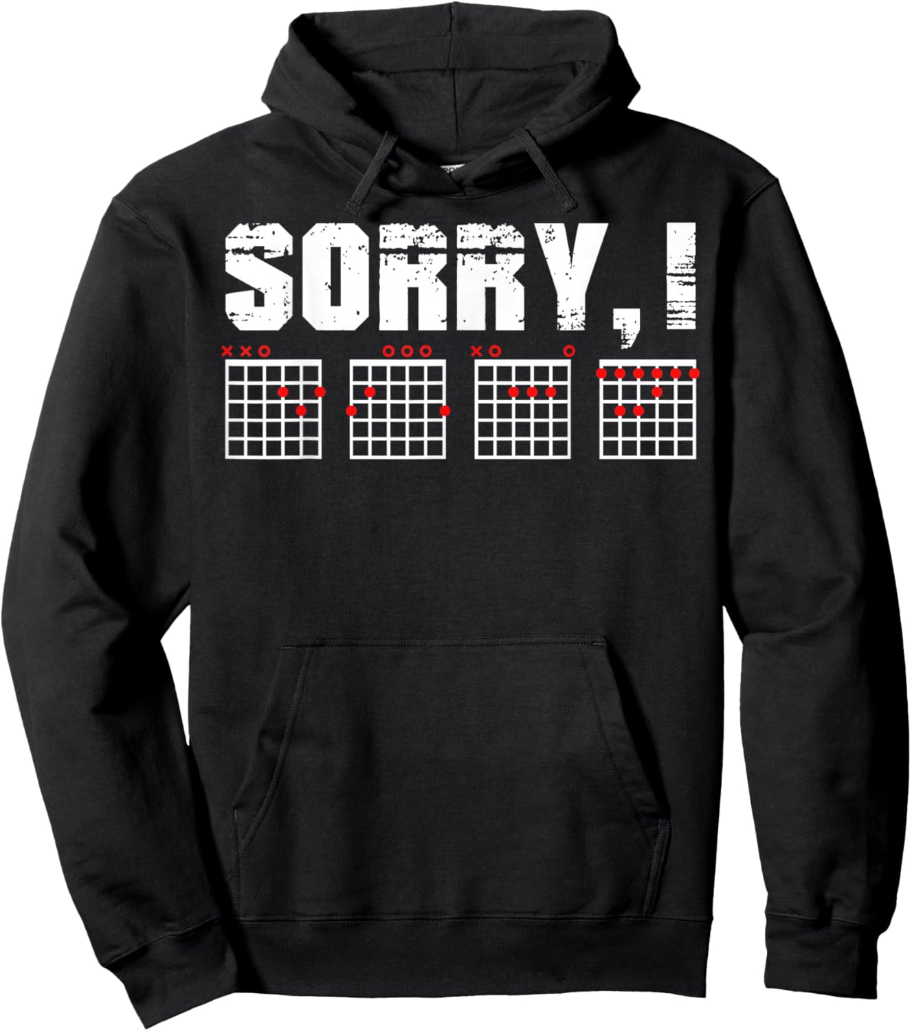 Sorry I-DGAF Funny Hidden Message Guitar Chords Guitarist Hoodie - Hoodie | Black