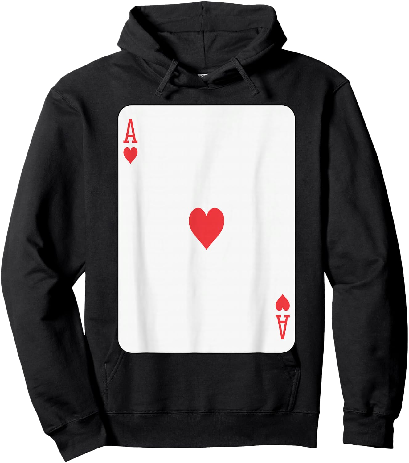 Ace of Hearts Playing Card Poker Hoodie - Hoodie | Black