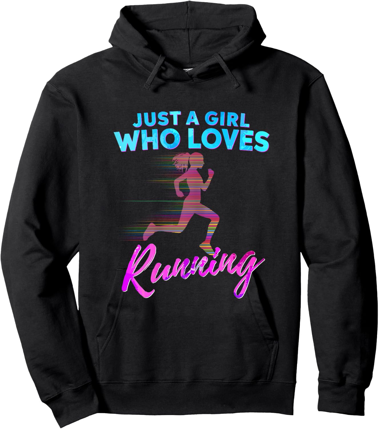 Just A Girl Who Loves Running Love to Run Gift Hoodie - Hoodie | Black