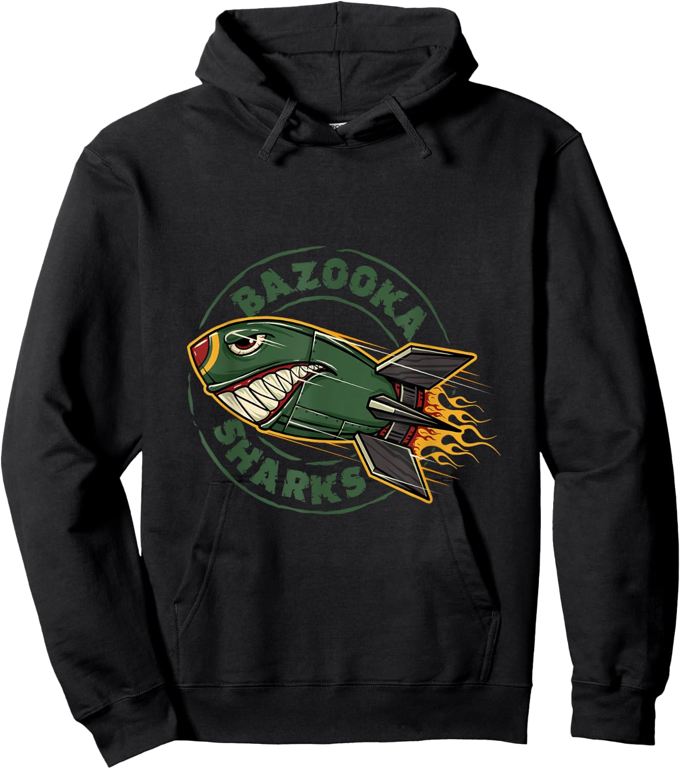 Bazzoka Sharks Flying Rocket Weapon Bazooka Hoodie - Hoodie | Black