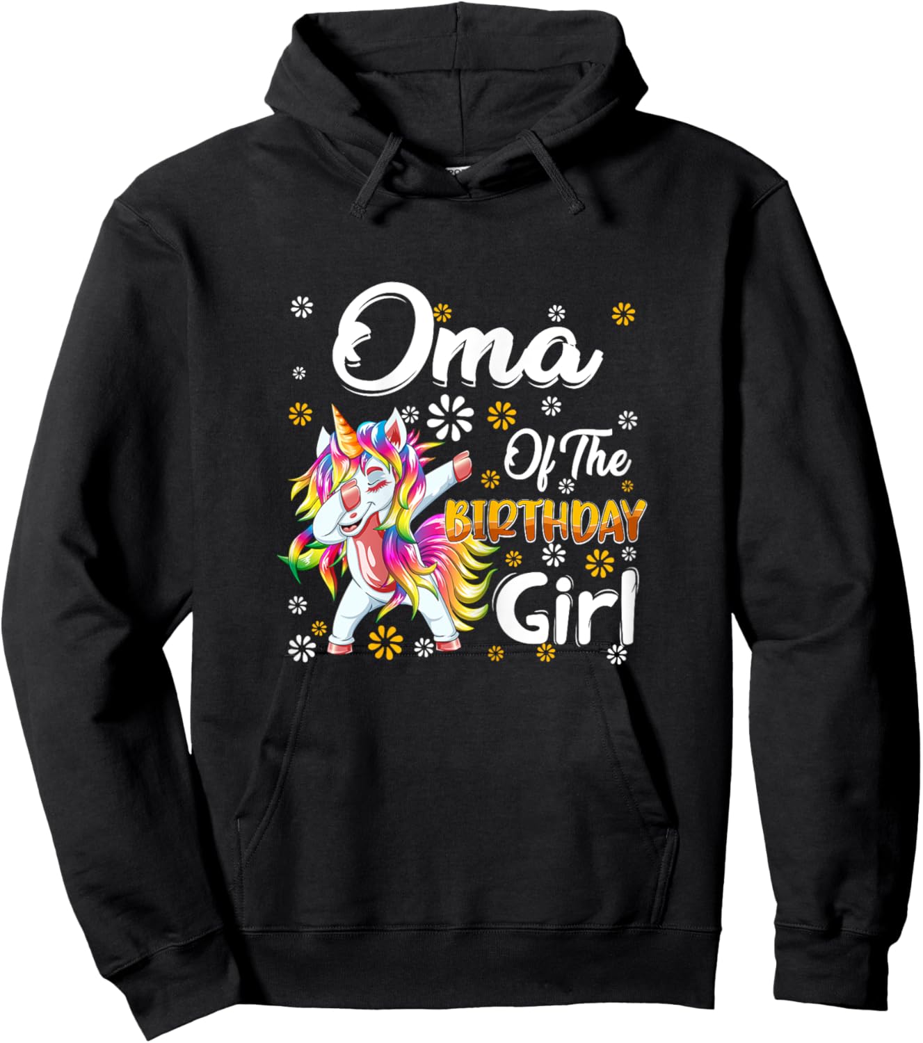 Awesome Dabbing Unicorn Birthday Oma Family Matching Hoodie - Hoodie | Black