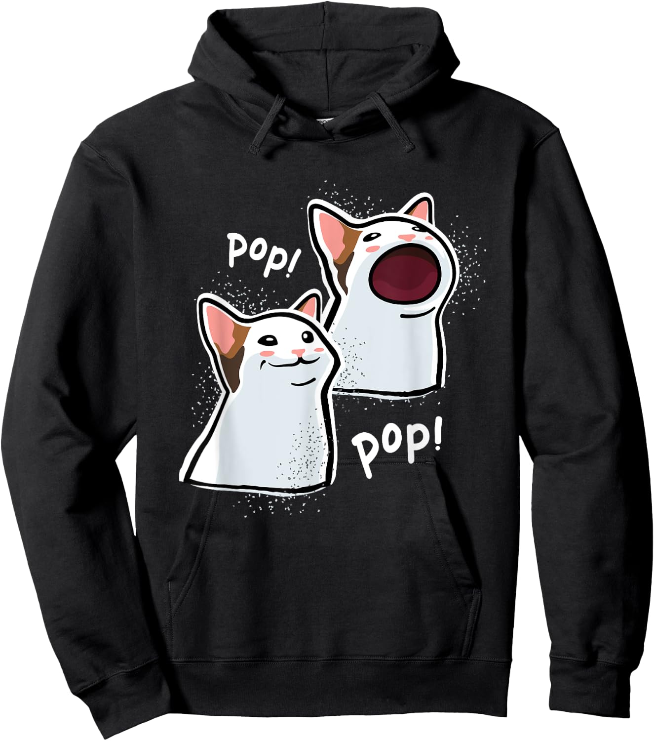 Popping Cat Meme / Pop Cat / Funny Cat Memes Hoodie - Hoodie | Black