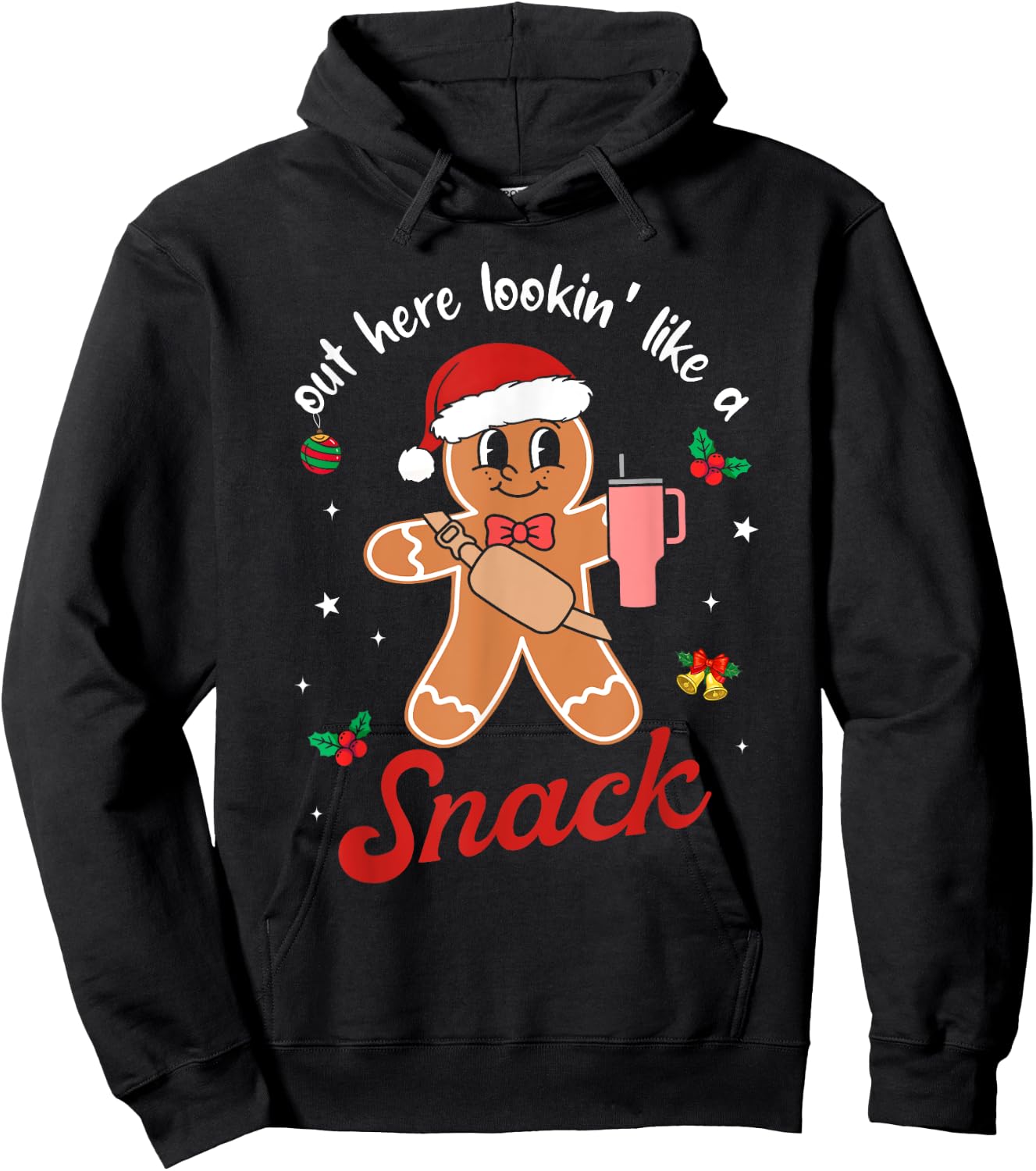 Out Here Looking Like A Snack Gingerbread BouJee Christmas Hoodie - Hoodie | Black