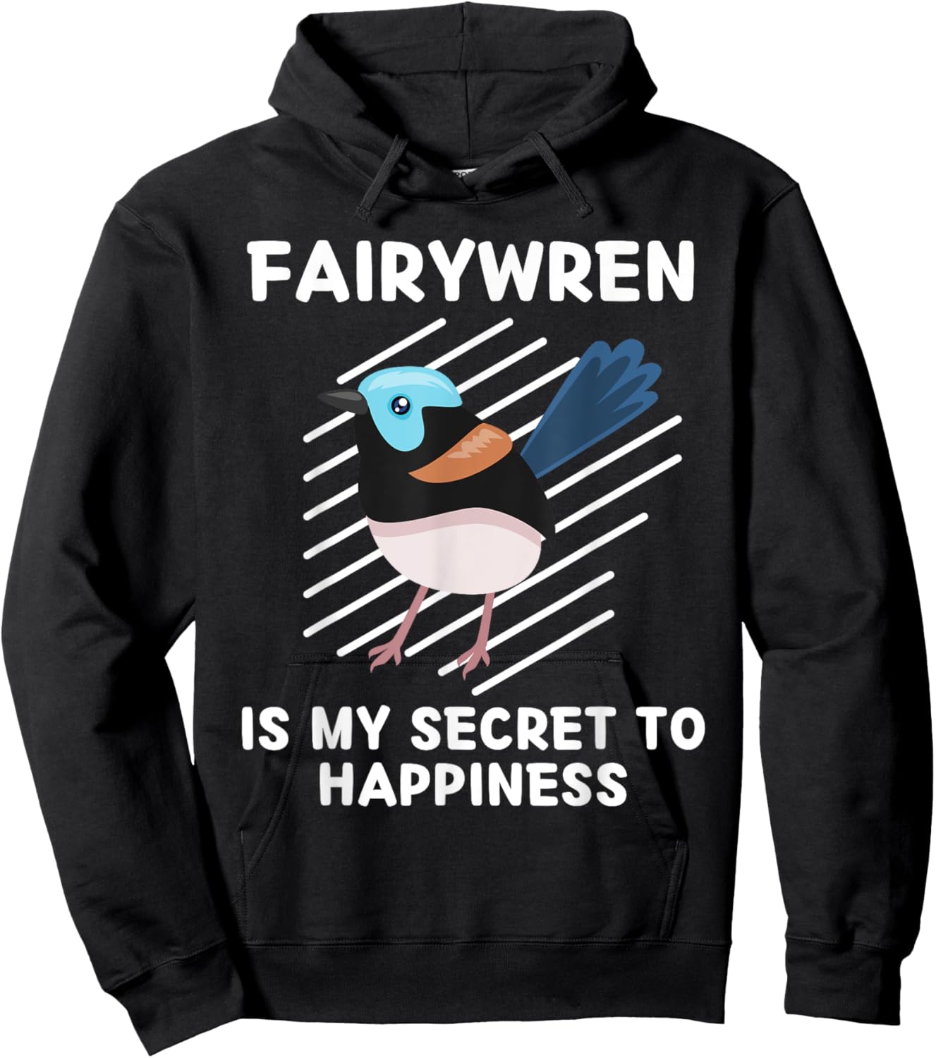 Cute Fairywren Is My Secret To Happiness Kawaii Fairywren Hoodie - Hoodie | Black