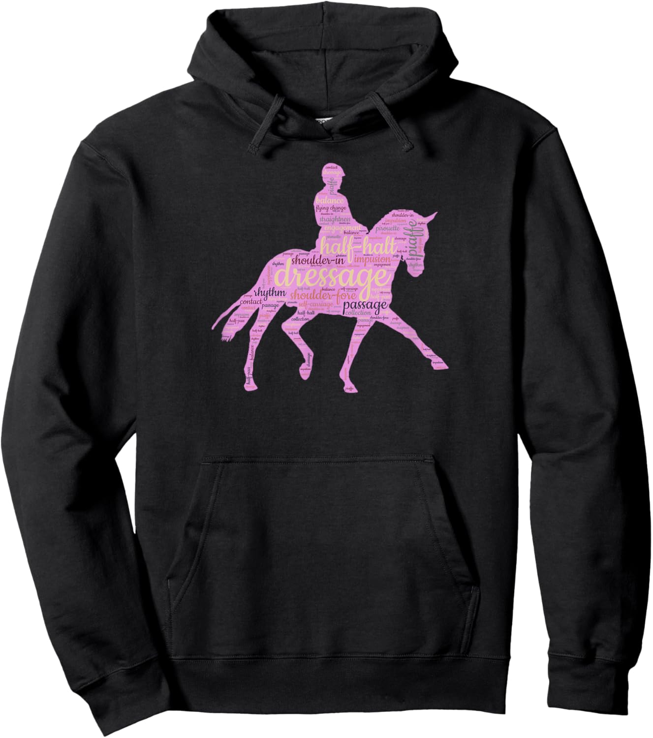 Dressage Gift Equestrian Horseback Riding Horse Show Hoodie - Hoodie | Black