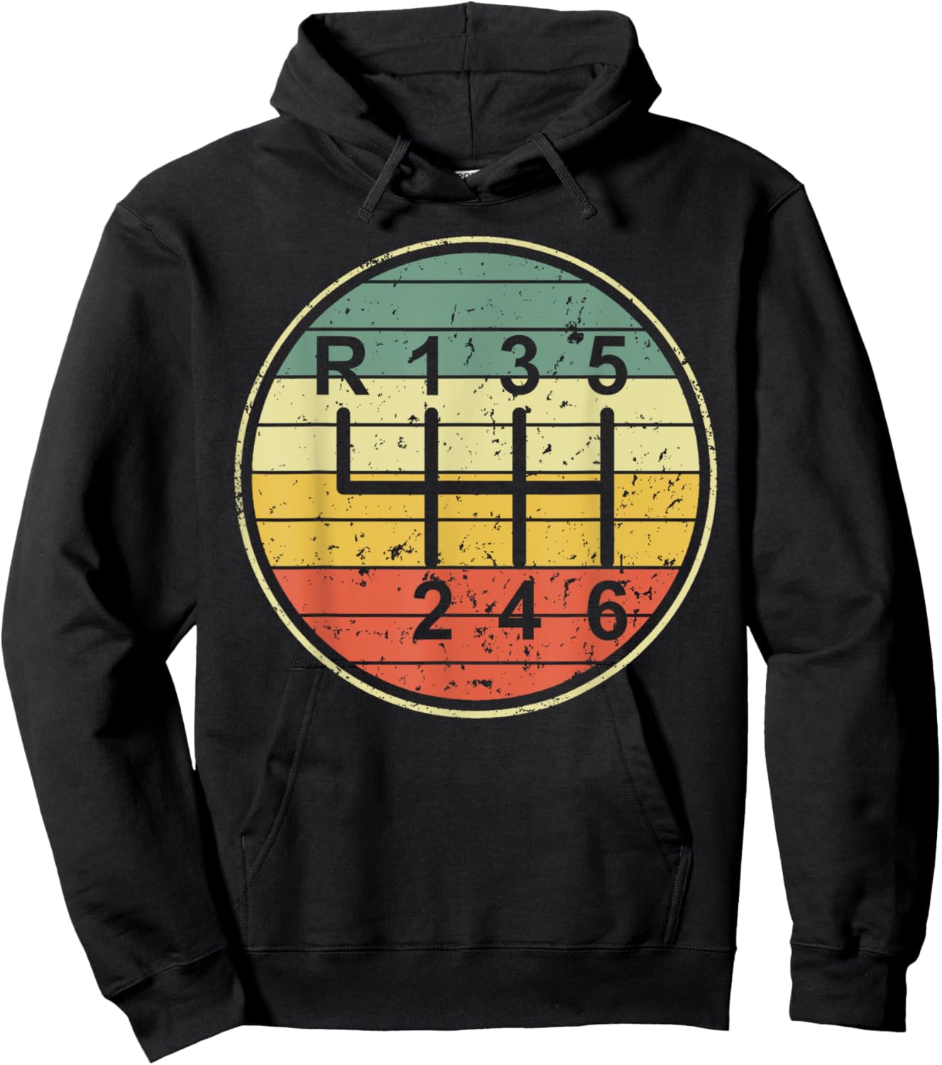 Funny Manual Transmission Shift Pattern Stick Shift 6 Speed Hoodie - Hoodie | Black