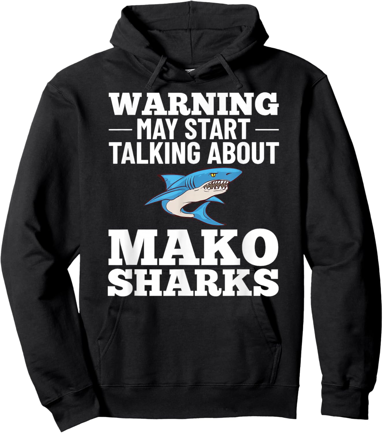 Mako Shark Animal Tooth Funny Ocean Hoodie - Hoodie | Black