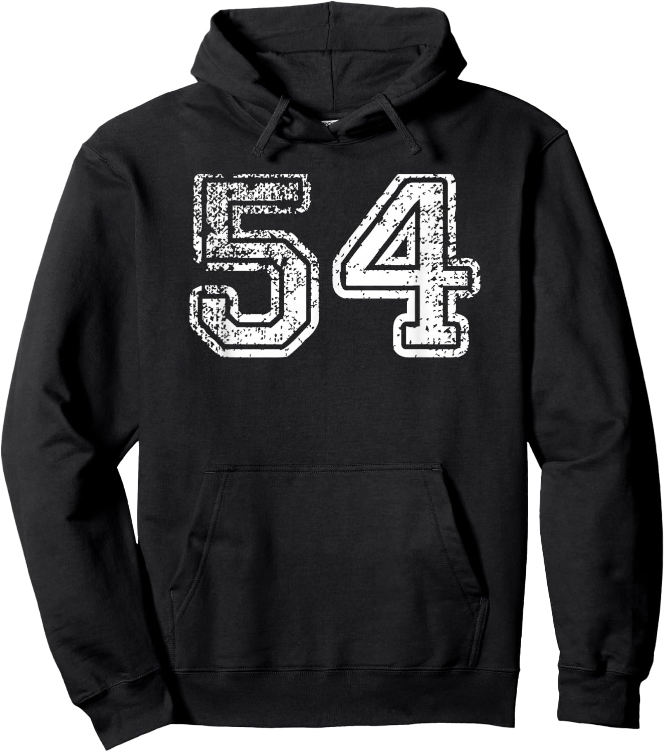 Number 54 Shirt Baseball Football Soccer Birthday Hoodie - Hoodie | Black