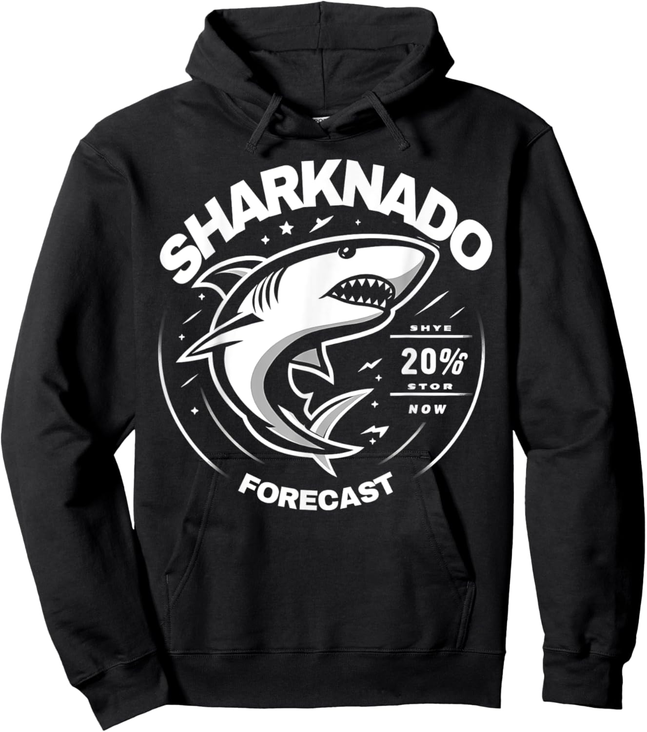 Shark Sharknado Forecast Funny Graphic Hoodie - Hoodie | Black