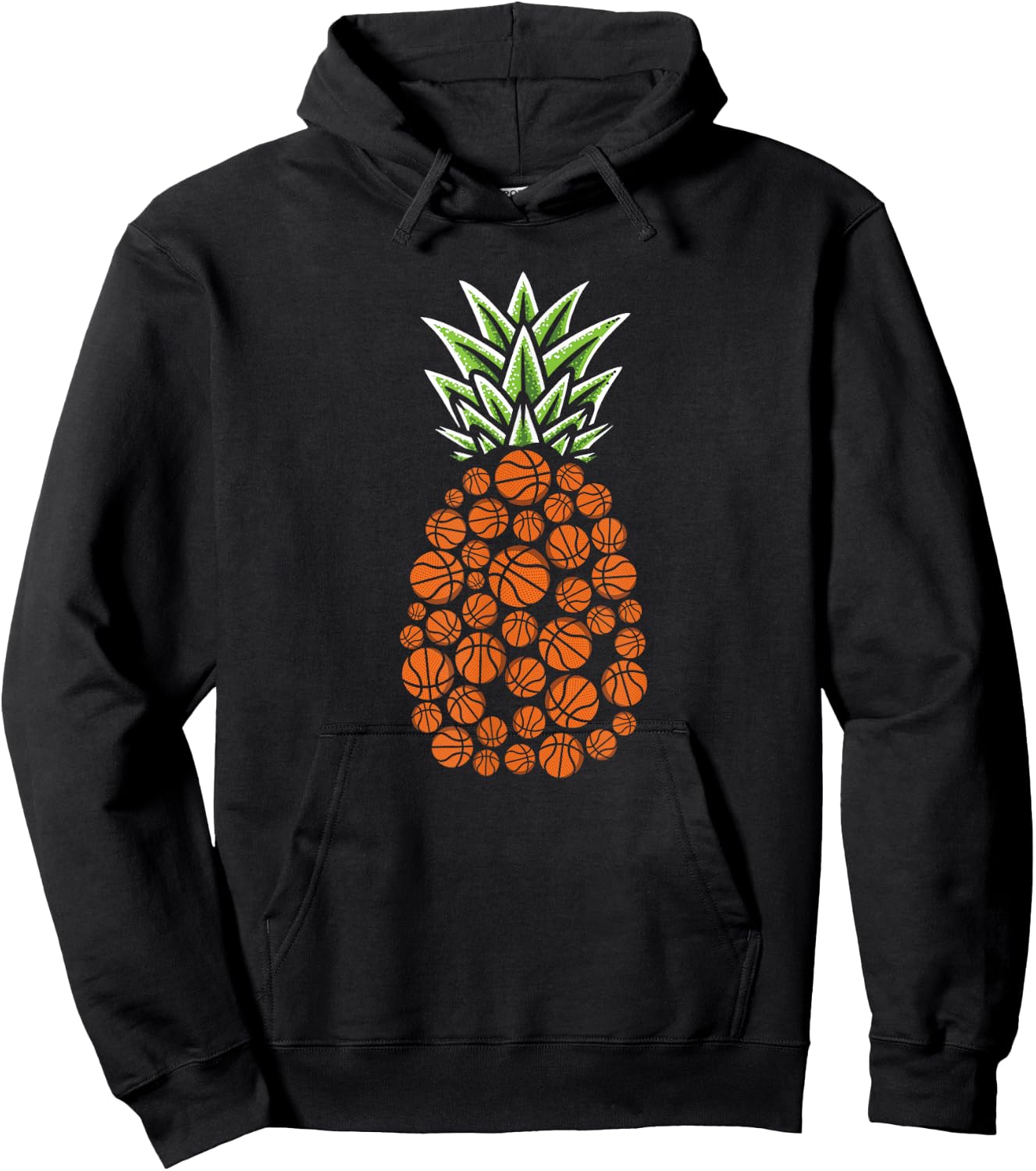 Pineapple Aloha Beaches Hawaii Basketball Hoodie - Hoodie | Black