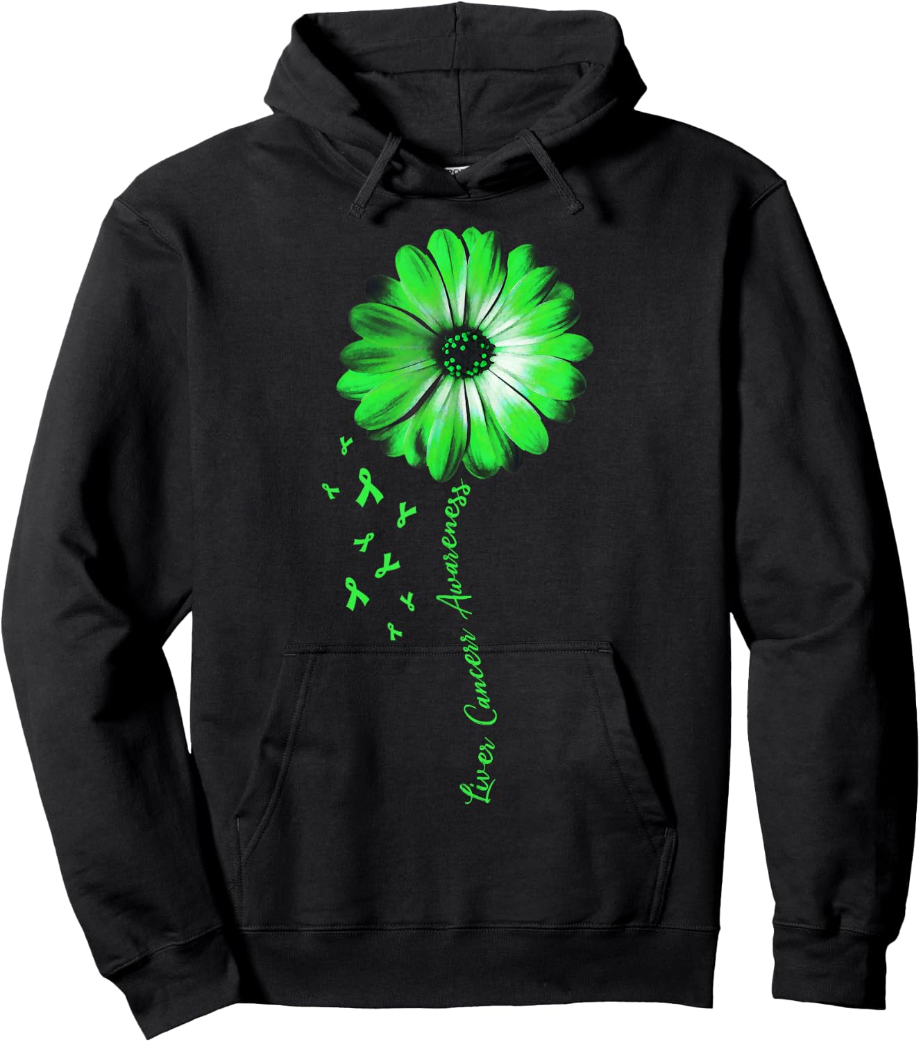 Daisy Flower Liver Cancer Awareness Gifts Hoodie - Hoodie | Black