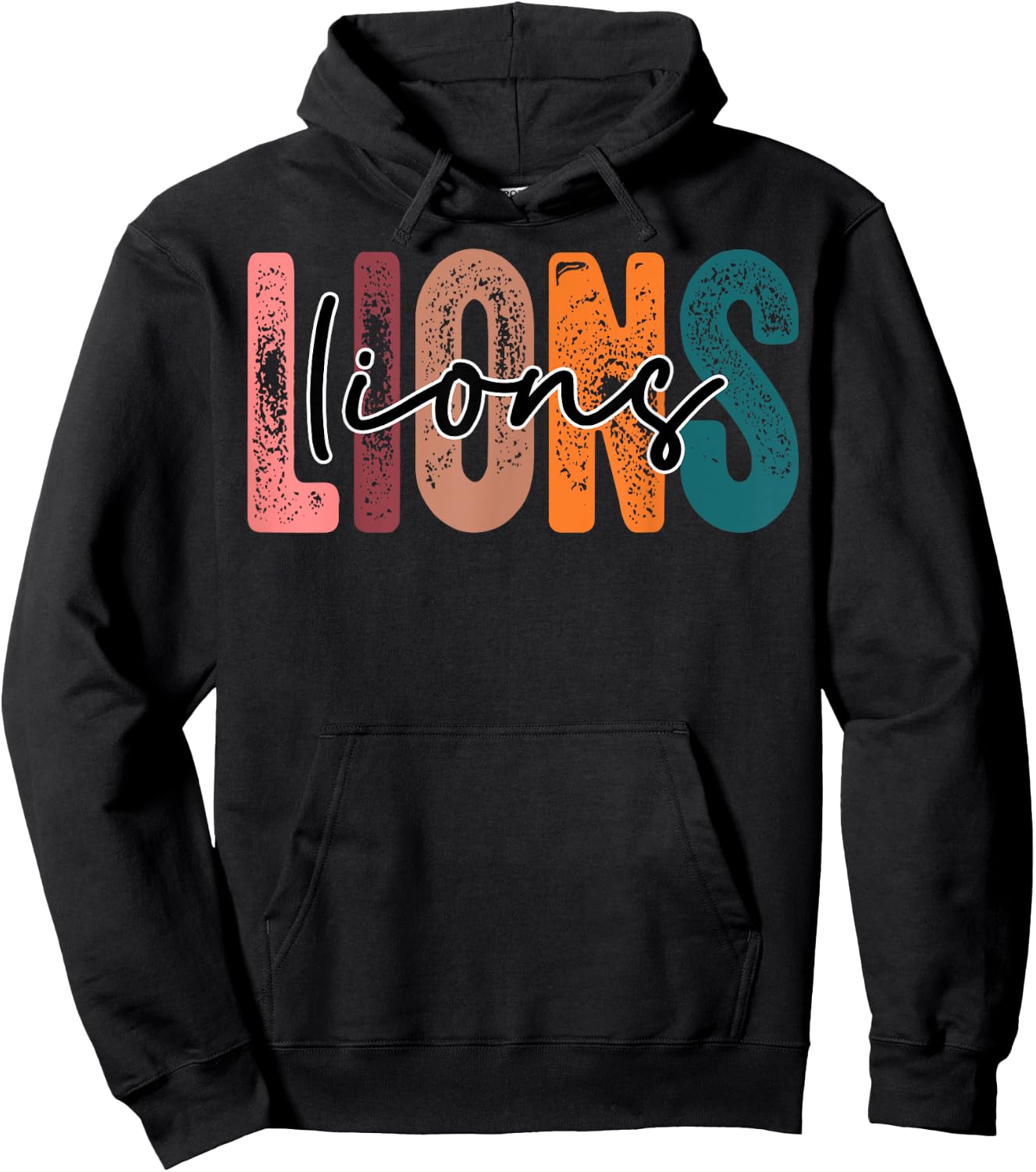 Lions School Sports Fan Team Spirit Hoodie - Hoodie | Black