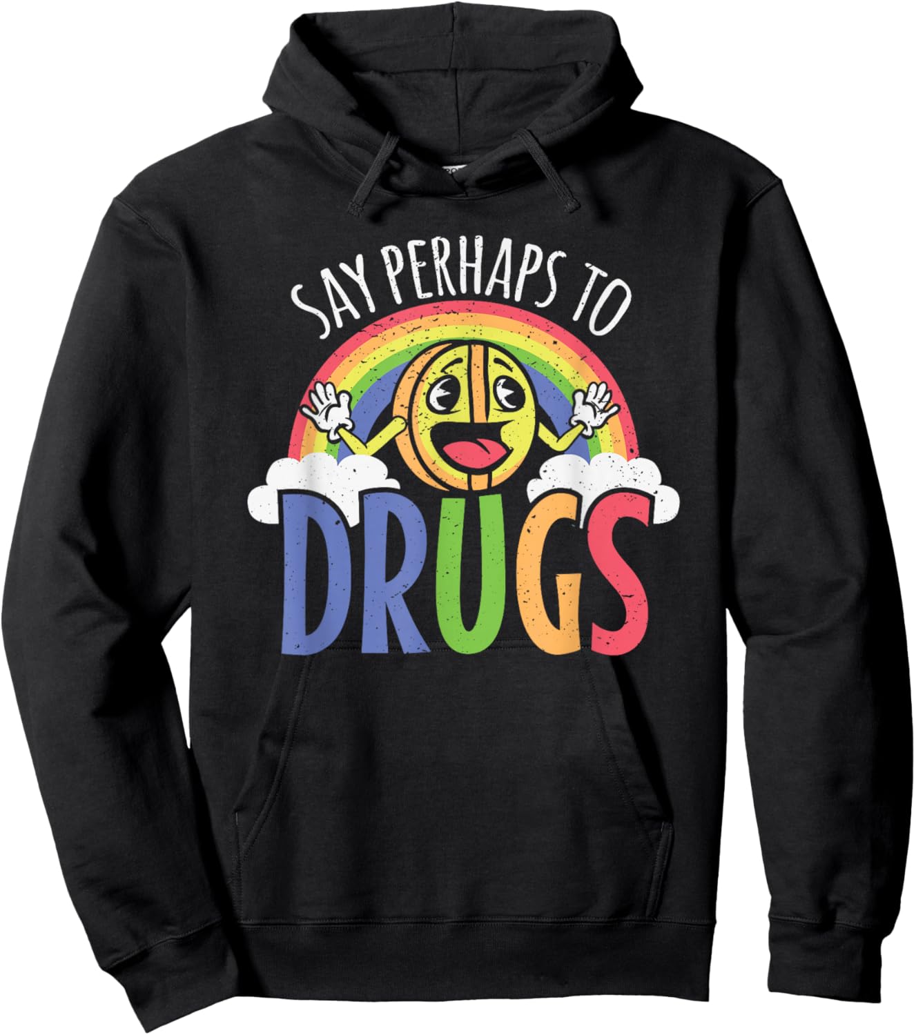 Say Perhaps to Drugs Psychedelic LSD Rainbow Pill Hoodie - Hoodie | Black